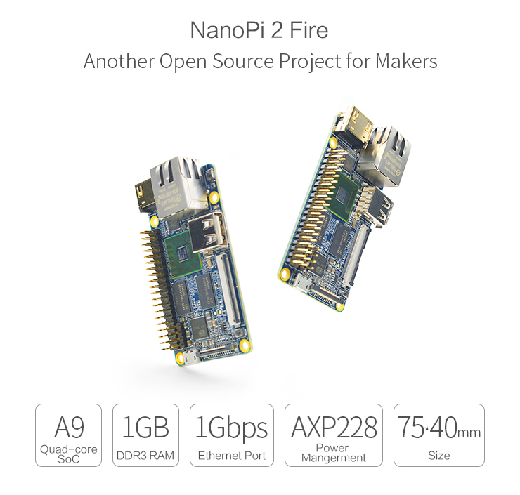 NanoPi 2 Fire sada s chladičem