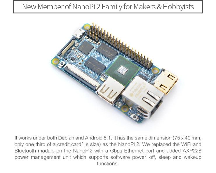 NanoPi 2 Fire sada s chladičem