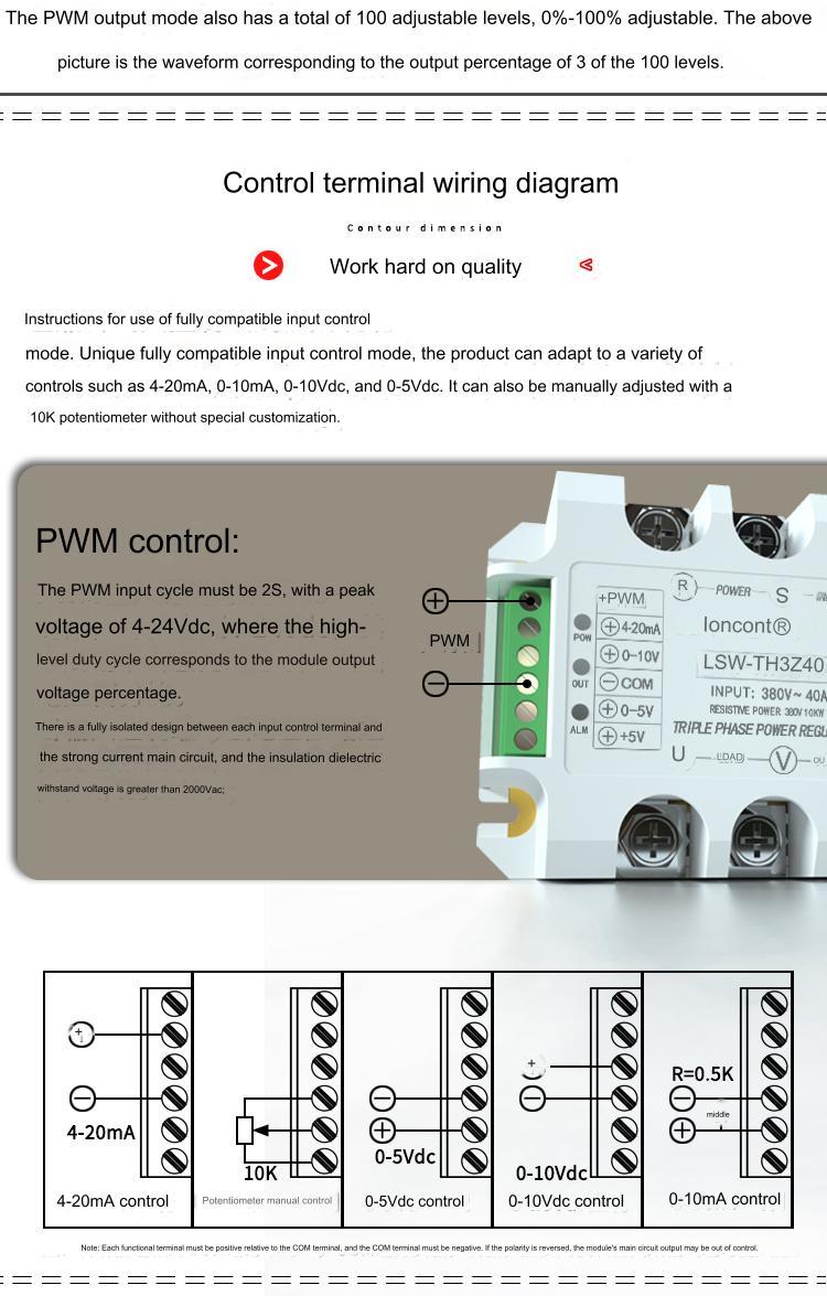 Three-phase Variable cycle (CYC) power regulator