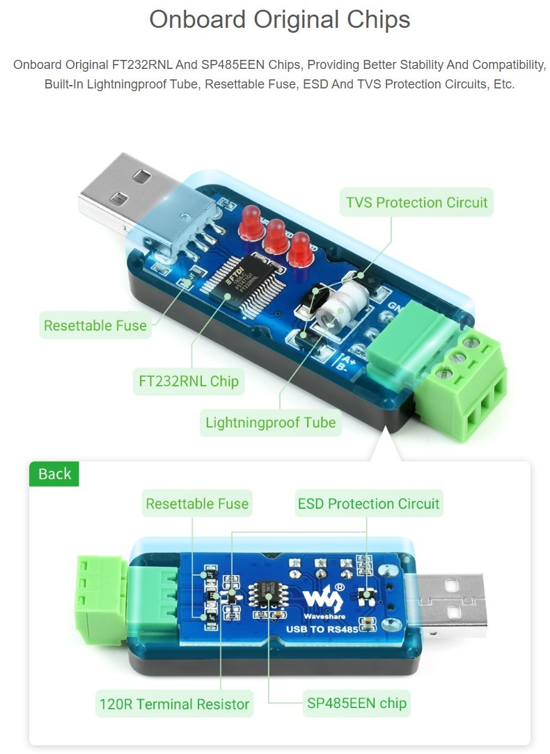 Obousměrný převodník USB na RS485