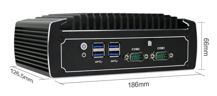 N3022 průmyslové mini PC, barebone, fanless