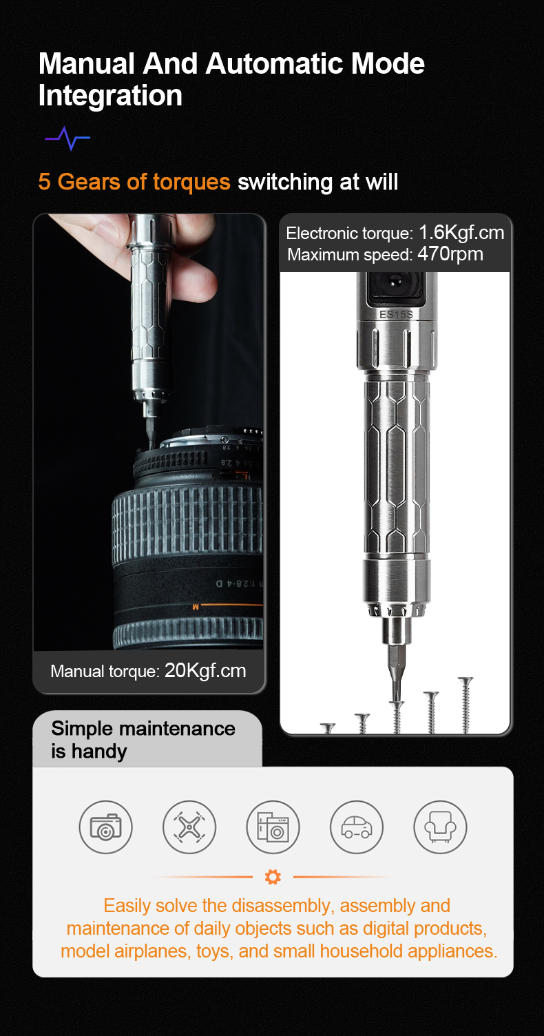 MINIWARE ES15s Elektrický šroubovák