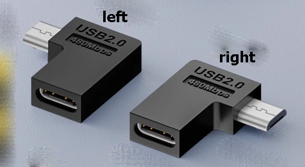 UC-213-RI USB C F na micro USB F zahnutý konektor, roh 90°