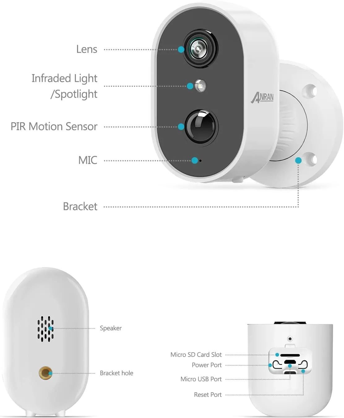 C2 Full HD WiFi bezdrátová bezpečnostní kamera s dobíjecí baterií