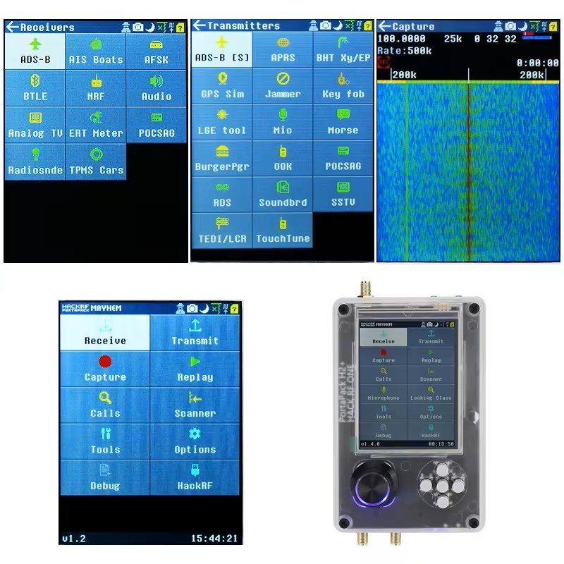 Portapack H2 + HackRF, sada s 5 anténami