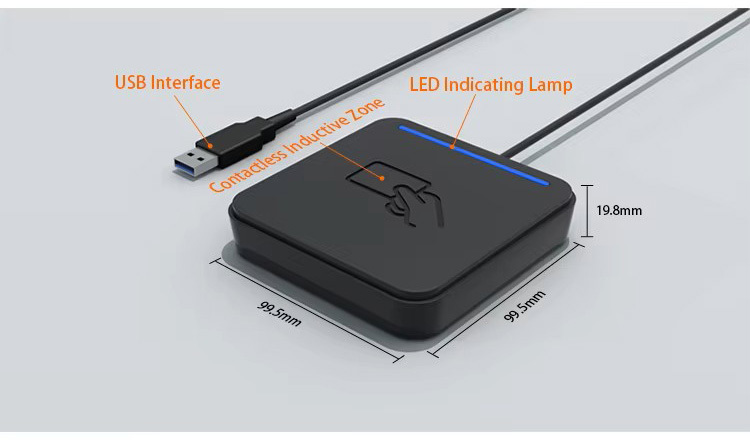 A6 dvoufrekvenční RFID čtečka karet