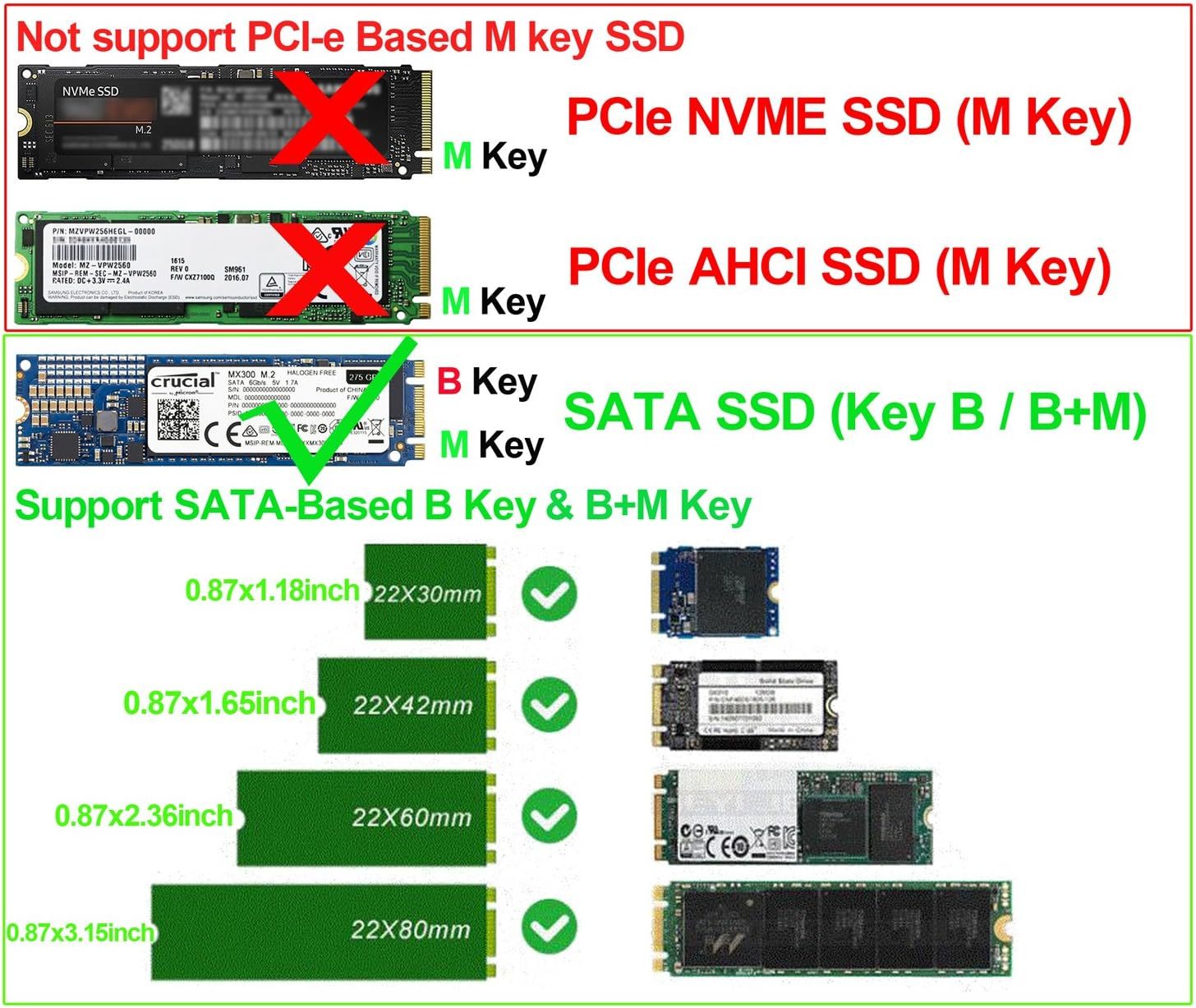 SATA 3 na M.2 (NGFF) SSD 7+5pin adaptér, karta, B key