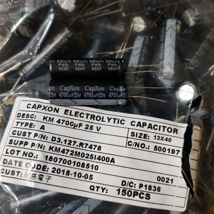 4700uF 25V 13x40mm elektrolytický kondenzátor  