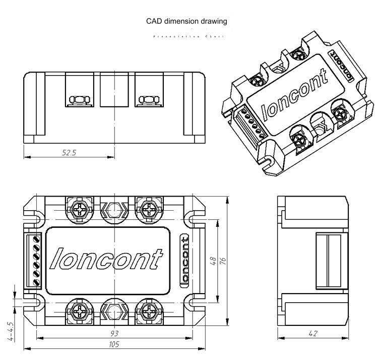 LSC jednofázový půlvlnný solid state AC regulátor napětí