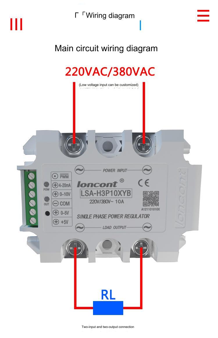 LSC jednofázový půlvlnný solid state AC regulátor napětí