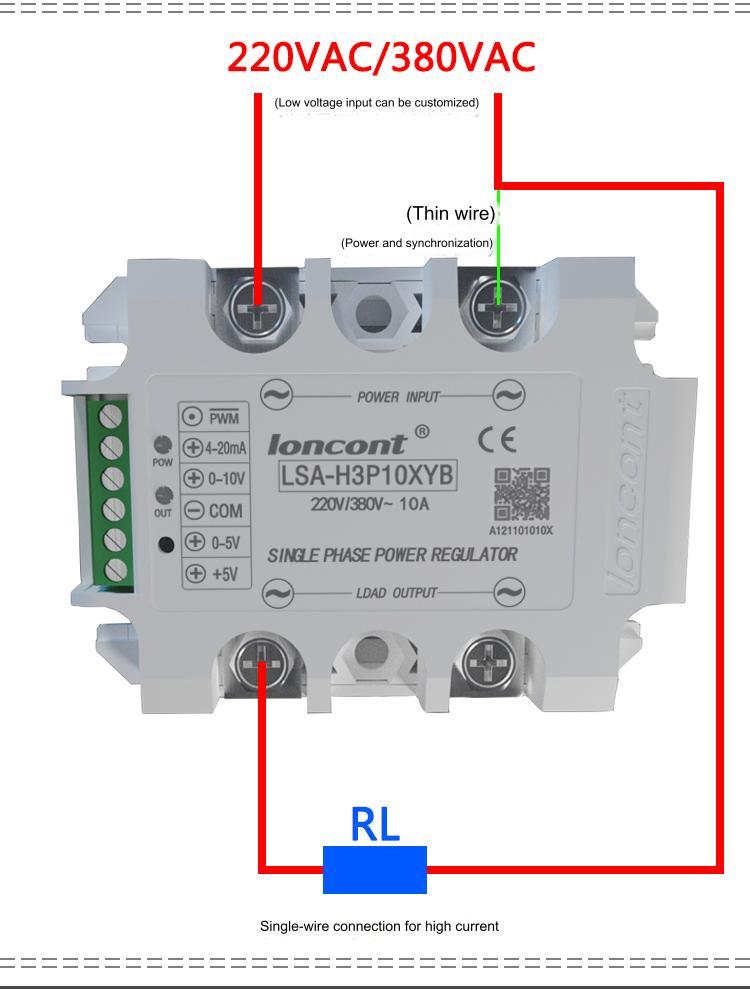 LSC jednofázový půlvlnný solid state AC regulátor napětí