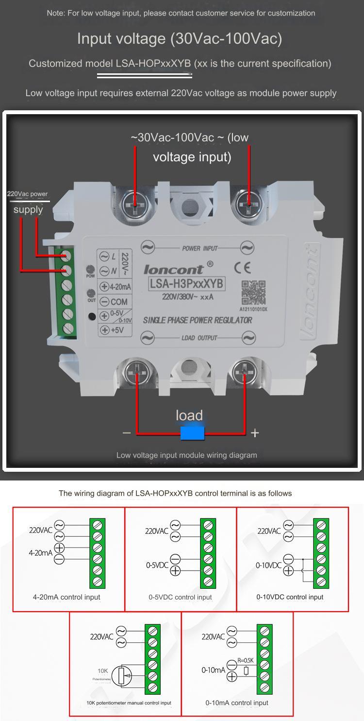 LSC jednofázový půlvlnný solid state AC regulátor napětí