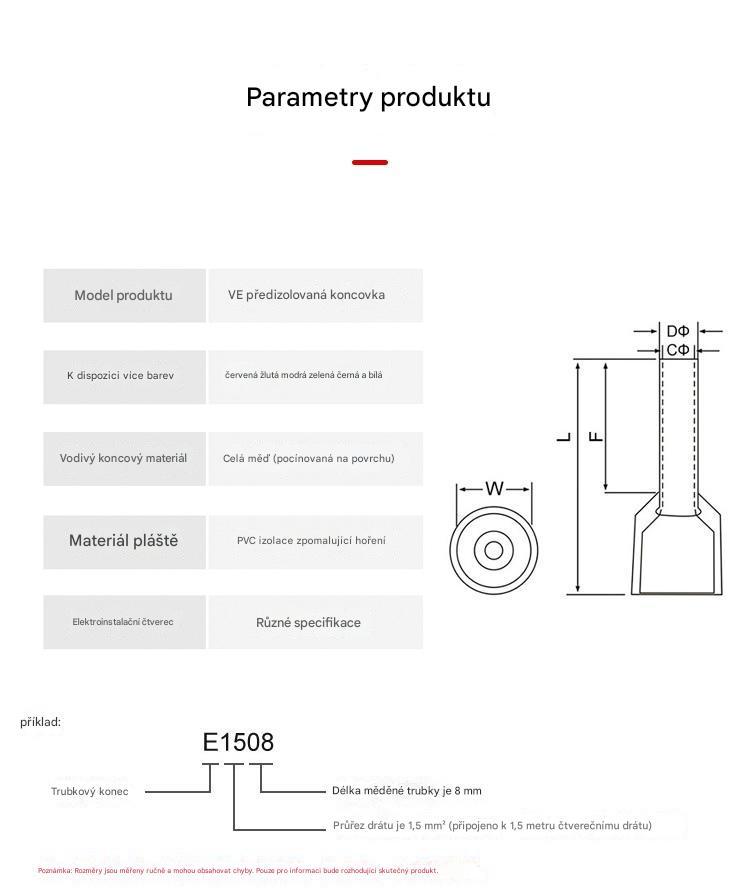 Kabelové krimpovací dutinky izolované