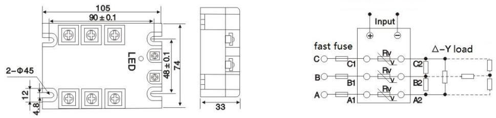 SYTH SSR 24-480V třífázové průmyslové relé